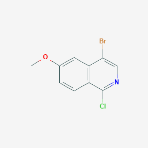 molecular formula C10H7BrClNO B1375784 4-溴-1-氯-6-甲氧基异喹啉 CAS No. 1409964-75-5