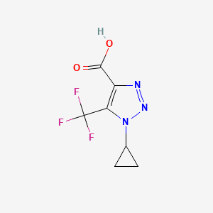 molecular formula C7H6F3N3O2 B1375789 1-环丙基-5-(三氟甲基)-1H-1,2,3-三唑-4-羧酸 CAS No. 1375244-62-4