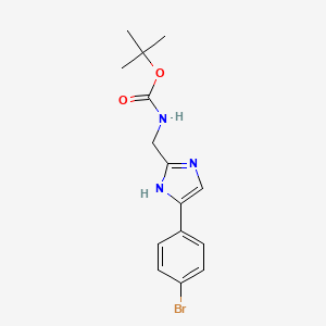 molecular formula C15H18BrN3O2 B1375804 叔丁基((4-(4-溴苯基)-1H-咪唑-2-基)甲基)氨基甲酸酯 CAS No. 1242094-20-7
