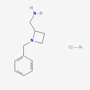 molecular formula C11H17ClN2 B1375808 (1-Benzylazetidin-2-yl)methanamine hydrochloride CAS No. 1187929-92-5