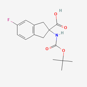 molecular formula C15H18FNO4 B1375823 2-(Boc-氨基)-5-氟-2,3-二氢-1H-茚烯-2-羧酸 CAS No. 1416440-32-8