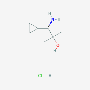 molecular formula C7H16ClNO B1375832 (S)-1-氨基-1-环丙基-2-甲基丙烷-2-醇盐酸盐 CAS No. 1363408-33-6