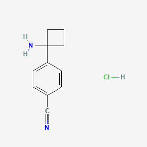 molecular formula C11H13ClN2 B1375834 4-(1-Aminocyclobutyl)benzonitrile hydrochloride CAS No. 1270384-55-8