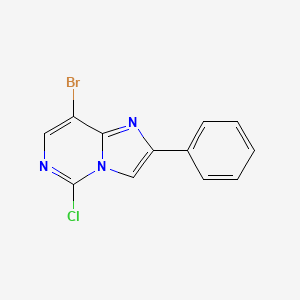 molecular formula C12H7BrClN3 B1375839 8-溴-5-氯-2-苯基咪唑并[1,2-C]嘧啶 CAS No. 1447608-09-4