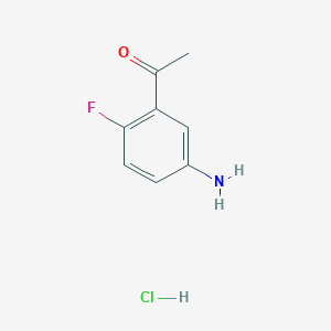 molecular formula C8H9ClFNO B1375844 1-(5-Amino-2-fluorophenyl)ethanone hcl CAS No. 1261838-05-4
