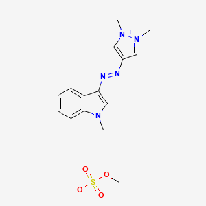 1,2,3-Trimethyl-5-((1-methyl-1H-indol-3-yl)azo)-1H-pyrazolium methyl sulphate