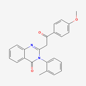 4(3H)-Quinazolinone, 2-(2-(4-methoxyphenyl)-2-oxoethyl)-3-(2-methylphenyl)-