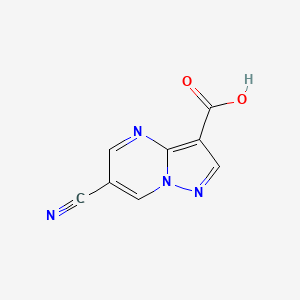 molecular formula C8H4N4O2 B1375848 6-氰基吡唑并[1,5-A]嘧啶-3-羧酸 CAS No. 1315363-86-0
