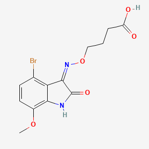 4-[(Z)-(4-bromo-7-methoxy-2-oxo-1H-indol-3-ylidene)amino]oxybutanoic acid