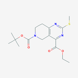 molecular formula C16H23N3O4S B1375857 6-Tert-butyl 4-ethyl 2-(methylthio)-7,8-dihydropyrido[4,3-D]pyrimidine-4,6(5H)-dicarboxylate CAS No. 1279816-50-0