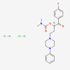 1-Butanone, 2-((dimethylcarbamoyl)oxy)-1-(4-fluorophenyl)-4-(4-phenyl-1-piperazinyl)-, dihydrochloride