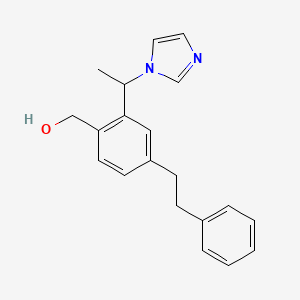 molecular formula C20H22N2O B13758617 [2-(1-Imidazol-1-ylethyl)-4-(2-phenylethyl)phenyl]methanol 