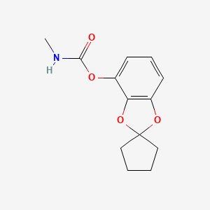 molecular formula C13H15NO4 B13758622 Spiro(1,3-benzodioxole-2,1'-cyclopentan)-4-ol, methylcarbamate CAS No. 22781-25-5