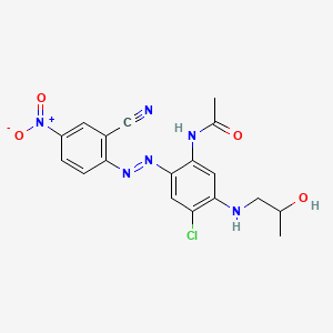 molecular formula C18H17ClN6O4 B13758651 N-[4-Chloro-2-[(2-cyano-4-nitrophenyl)azo]-5-[(2-hydroxypropyl)amino]phenyl]acetamide CAS No. 72214-20-1