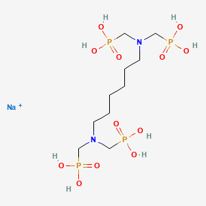 molecular formula C10H28N2NaO12P4+ B13758681 Hexamethylenediamine tetra(methylene phosphonic acid), sodium salt CAS No. 56744-47-9