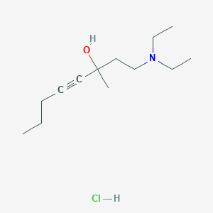 molecular formula C13H26ClNO B13758720 1-(Diethylamino)-3-methyloct-4-yn-3-ol--hydrogen chloride (1/1) CAS No. 53310-26-2