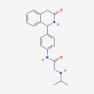 molecular formula C20H23N3O2 B13758735 2-((1-Methylethyl)amino)-N-(4-(1,2,3,4-tetrahydro-3-oxo-1-isoquinolinyl)phenyl)acetamide CAS No. 54087-45-5