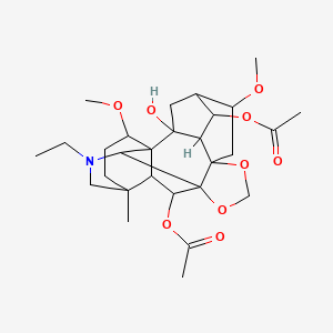 molecular formula C28H41NO9 B13758742 14-Acetyldictyocarpine CAS No. 75659-26-6