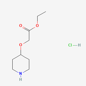 molecular formula C9H18ClNO3 B1375875 盐酸（哌啶-4-氧基）-乙酸乙酯 CAS No. 209112-79-8