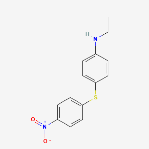 molecular formula C14H14N2O2S B13758753 ANILINE, N-ETHYL-p-((p-NITROPHENYL)THIO)- CAS No. 5786-51-6