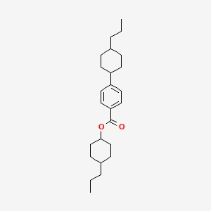 molecular formula C25H38O2 B13758798 Benzoic acid, 4-(trans-4-propylcyclohexyl)-, trans-4-propylcyclohexyl ester CAS No. 72983-69-8