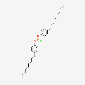 molecular formula C30H46ClO2P B13758806 Phosphorochloridous acid, bis(4-nonylphenyl) ester CAS No. 63302-49-8