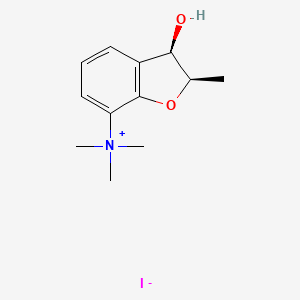 molecular formula C12H18INO2 B13758846 cis-(2,3-Dihydro-3-hydroxy-2-methyl-7-benzofuranyl)trimethylammonium iodide CAS No. 26819-65-8