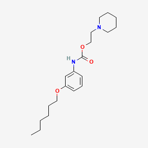 molecular formula C20H32N2O3 B13758850 2-(1-piperidyl)ethyl N-(3-hexoxyphenyl)carbamate CAS No. 55792-19-3