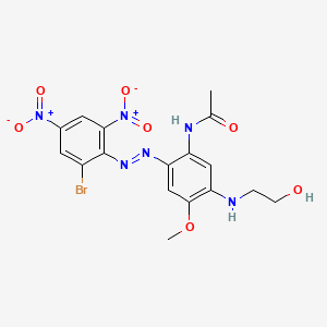 molecular formula C17H17BrN6O7 B13758873 Acetamide, N-[2-[(2-bromo-4,6-dinitrophenyl)azo]-5-[(2-hydroxyethyl)amino]-4-methoxyphenyl]- CAS No. 26021-21-6