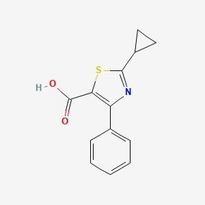 molecular formula C13H11NO2S B1375906 2-环丙基-4-苯基-1,3-噻唑-5-羧酸 CAS No. 1394042-51-3