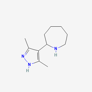 molecular formula C11H19N3 B1375908 2-(3,5-二甲基-1H-吡唑-4-基)环庚烷 CAS No. 1423367-36-5