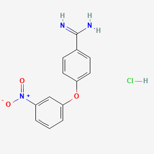 molecular formula C13H12ClN3O3 B1375914 4-(3-硝基苯氧基)苯-1-甲酰胺盐酸盐 CAS No. 1267091-29-1