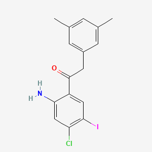 molecular formula C16H15ClINO B1375920 1-(2-Amino-4-chloro-5-iodophenyl)-2-(3,5-dimethylphenyl)ethanone CAS No. 1352723-53-5