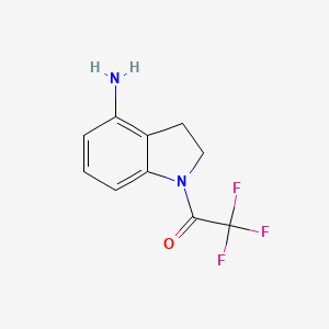 molecular formula C10H9F3N2O B1375922 1-(4-amino-2,3-dihydro-1H-indol-1-yl)-2,2,2-trifluoroethan-1-one CAS No. 1368864-43-0