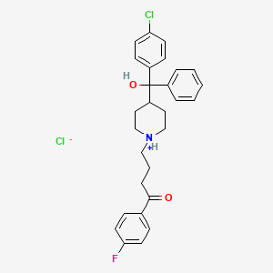 Butyrophenone, 4-(4-(p-chloro-alpha-hydroxy-alpha-phenylbenzyl)piperidino)-4'-fluoro-, hydrochloride