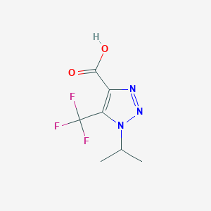 molecular formula C7H8F3N3O2 B1375930 1-(propan-2-yl)-5-(trifluoromethyl)-1H-1,2,3-triazole-4-carboxylic acid CAS No. 1266930-11-3