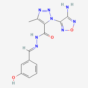 3-(4-amino-1,2,5-oxadiazol-3-yl)-N-[(E)-(3-hydroxyphenyl)methylideneamino]-5-methyltriazole-4-carboxamide