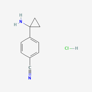 molecular formula C10H11ClN2 B1375933 4-(1-Aminocyclopropyl)benzonitrile hydrochloride CAS No. 1369512-65-1