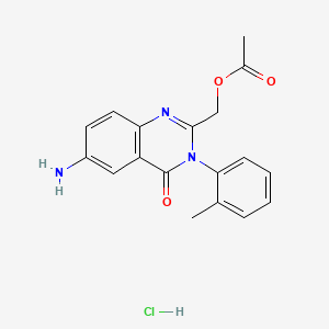 4(3H)-Quinazolinone, 2-((acetyloxy)methyl)-6-amino-3-(2-methylphenyl)-, monohydrochloride