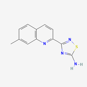 molecular formula C12H10N4S B13759417 3-(7-Methylquinolin-2-yl)-1,2,4-thiadiazol-5-amine 