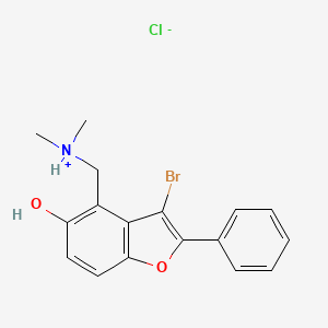 B13759457 3-Bromo-4-((dimethylamino)methyl)-2-phenyl-5-benzofuranol hydrochloride CAS No. 63112-50-5