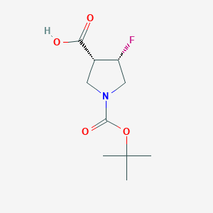 molecular formula C10H16FNO4 B1375953 cis-1-(Tert-butoxycarbonyl)-4-fluoropyrrolidine-3-carboxylic acid CAS No. 1427501-91-4