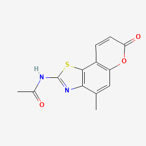 molecular formula C13H10N2O3S B13759705 Acetamide,n-(4-methyl-7-oxo-7h-pyrano[2,3-g]benzothiazol-2-yl)- 