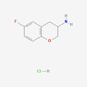 molecular formula C9H11ClFNO B1375973 6-氟-3,4-二氢-2H-1-苯并吡喃-3-胺盐酸盐 CAS No. 1803587-71-4