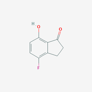 molecular formula C9H7FO2 B137598 4-氟-7-羟基-2,3-二氢-1H-茚满-1-酮 CAS No. 136191-16-7