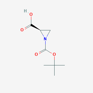molecular formula C8H13NO4 B1375981 (2R)-1-[(tert-butoxy)carbonyl]aziridine-2-carboxylic acid CAS No. 1286768-92-0