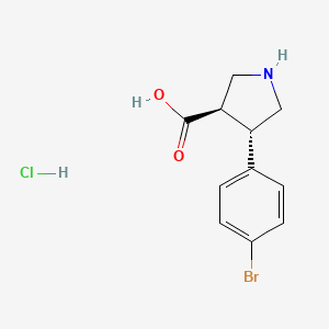 molecular formula C11H13BrClNO2 B1375990 (3R,4S)-4-(4-Bromophenyl)pyrrolidine-3-carboxylic acid hydrochloride CAS No. 1217832-47-7