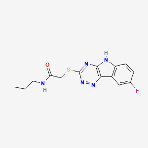 Acetamide,2-[(8-fluoro-2H-1,2,4-triazino[5,6-B]indol-3-YL)thio]-N-propyl-