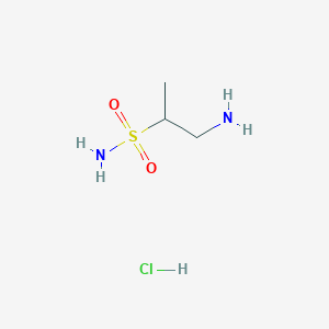 molecular formula C3H11ClN2O2S B1375997 1-Aminopropane-2-sulfonamide hydrochloride CAS No. 1420660-61-2