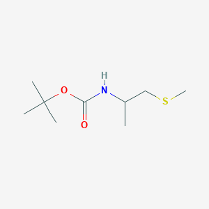 molecular formula C9H19NO2S B1375999 叔丁基 N-[1-(甲硫烷基)丙烷-2-基]氨基甲酸酯 CAS No. 1598322-55-4